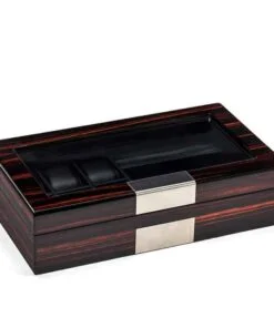 boite montre bois laqué noir