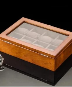 boite pour montre en bois coussin marron