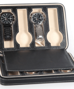 etui rangement montre noir pour 8 fentes