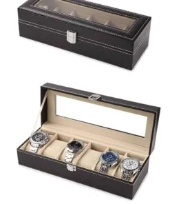 boite de rangement cuir pour montre
