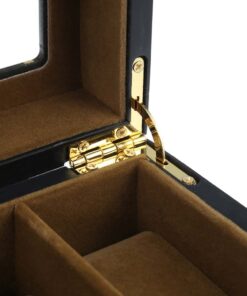 boite de montre noire matte charnière dorée