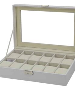 boite a montres cuir blanc