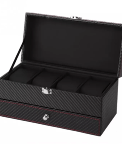 boite à montre en carbone coussin noir