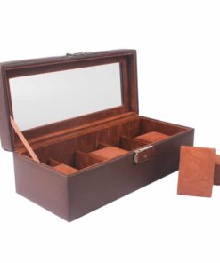 coffret à montre coussin marron