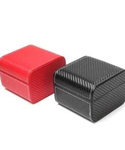 coffret à montre de voyage rouge et noir