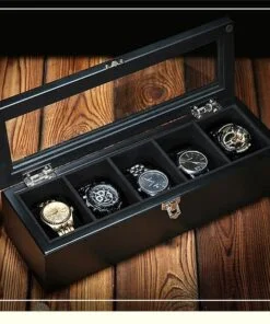 Boites à montres luxe en bois noir