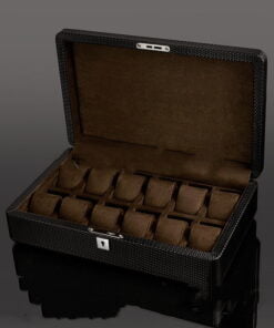 Boite montre fibre de carbone 12 emplacements