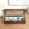 boite montre bois homme avec couvercle transparent