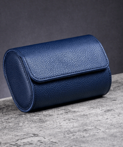 Pochette de voyage pour 2 ou 3 montres cuir bleu