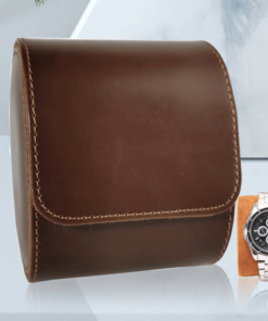 étui montre voyage/cadeau avec un emplacement marron