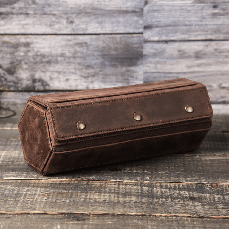 Étui Voyage Cuir Souple 2 Montres – Boîte De Rangement Luxe Marron – Protection 2 Compartiments Pour Montres Homme & Femme