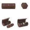 Étui 2 Montres Voyage Cuir Souple Marron - Boîte Rangement Montres Homme Femme, Protection Avec Compartiments